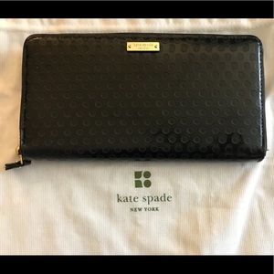 kate spade Black Patent Dot Wallet